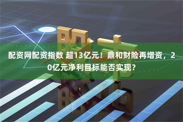 配资网配资指数 超13亿元！鼎和财险再增资，20亿元净利目标能否实现？